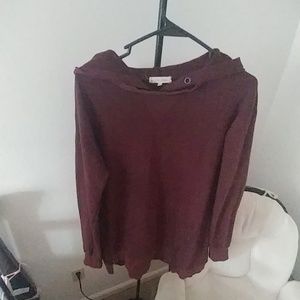 Burgandy Gilded Intent pull over hoodie (M)